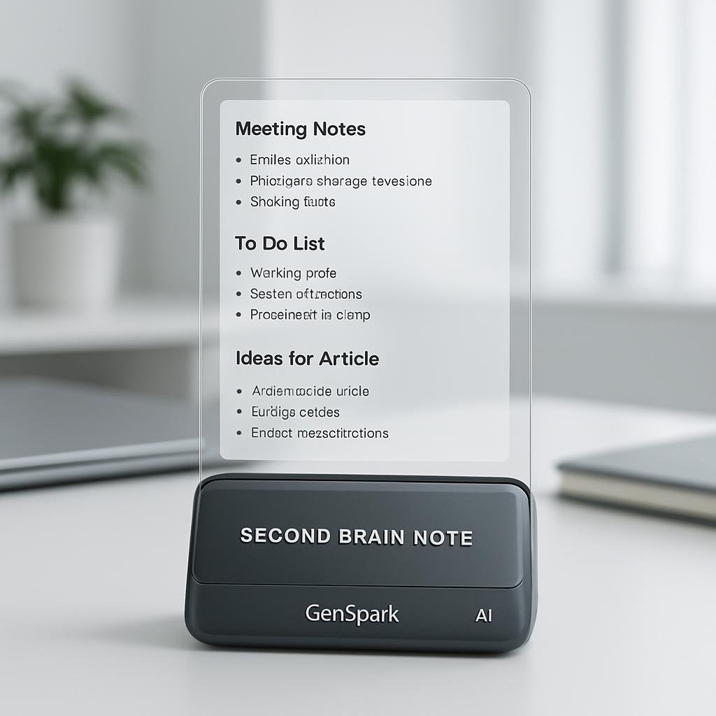 Second Brain Note, la IA portátil de GenSpark para notas inteligentes